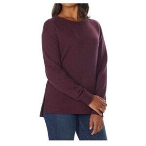 Kirkland Signature Women’s Fleece Crewneck Pullover Sweatshirt Purple L NWT